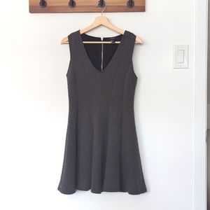 Quilted grey fit and flare dress